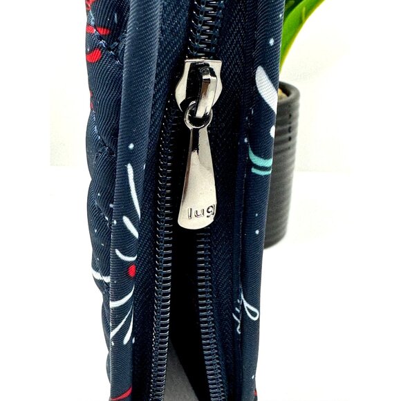 Lug RFID Wallet Fireworks Print With Wristlet Strap - Midnight - Picture 2 of 9